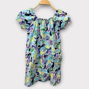 Hanna Andersson Girls Play Dress Short Sleeve Twirl 100% Cotton Pockets 120 6X-7